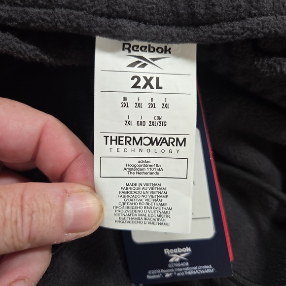 Reebok Men's Dark Grey Thermowarm Jogger Pants Size 2XL - Picture 9 of 9